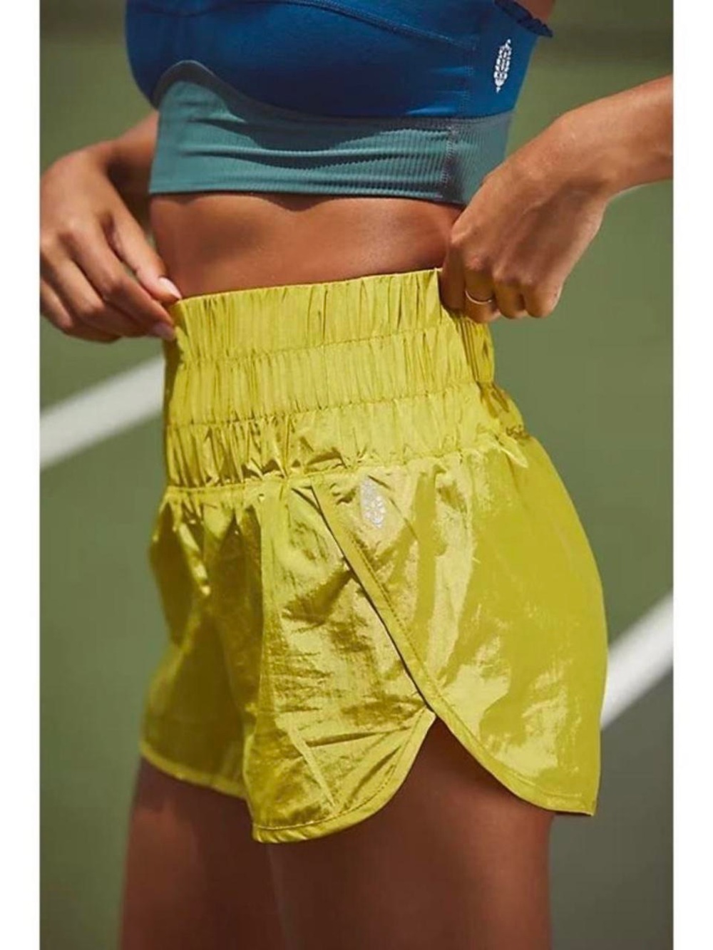 Free Movement High-Waist Athletic Shorts in Lime - Women